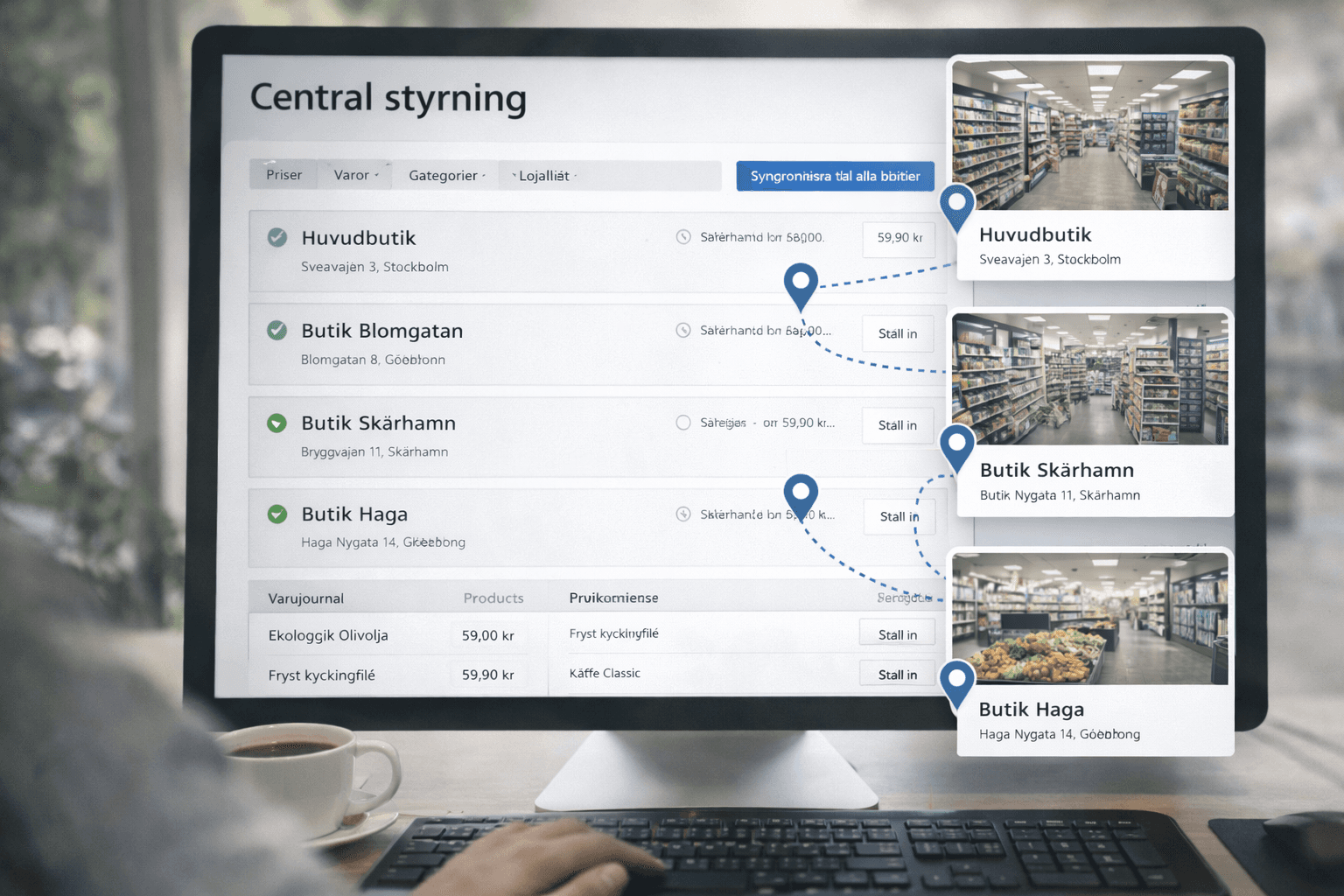 Flera butiker – central styrning